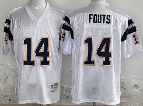 San Diego Chargers #14 Dan Fouts White 1984 Throwback Jersey