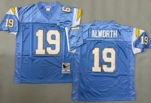 San Diego Chargers #19 Lance Alworth Light Blue 1963 Throwback Jersey