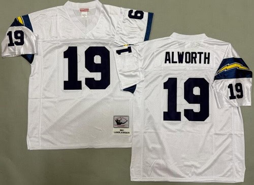 San Diego Chargers #19 Lance Alworth White 1963 Throwback Jersey