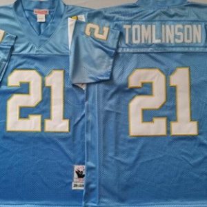 San Diego Chargers #21 LaDainian Tomlinson Light Blue Throwback Jersey