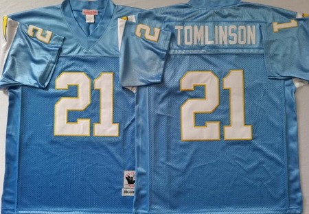 San Diego Chargers #21 LaDainian Tomlinson Light Blue Throwback Jersey