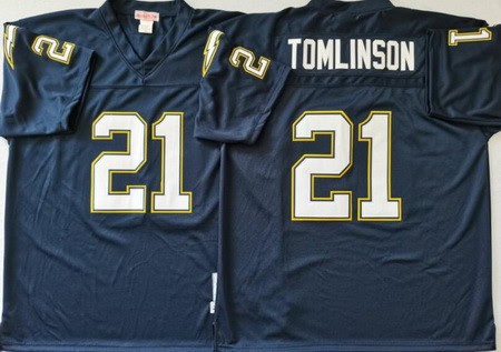 San Diego Chargers #21 LaDainian Tomlinson Navy Throwback Jersey