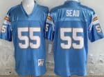 San Diego Chargers #55 Junior Seau Light Blue 1994 Throwback Jersey