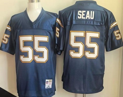 San Diego Chargers #55 Junior Seau Navy 1994 Throwback Jersey