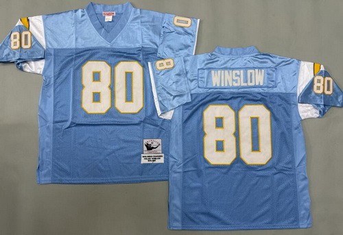 San Diego Chargers #80 Kellen Winslow Light Blue Throwback Jersey