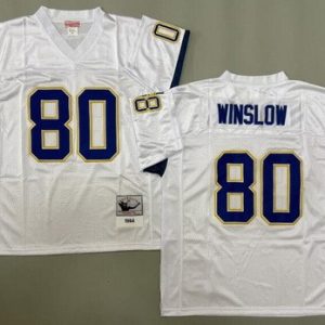 San Diego Chargers #80 Kellen Winslow White 1984 Throwback Jersey