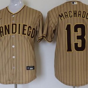 San Diego Padres #13 Manny Machado Khaki 2020 Cool Base Jersey