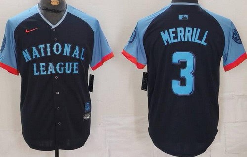 San Diego Padres #3 Jackson Merrill Navy 2024 All Star Limited Jersey