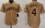 San Diego Padres #4 Luis Arraez Khaki Team Logo Cool Base Jersey