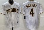 San Diego Padres #4 Luis Arraez White Team Logo Cool Base Jersey
