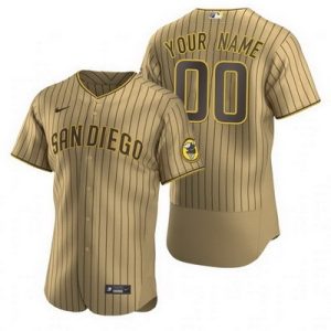 San Diego Padres Customized Khaki 2020 FlexBase Jersey