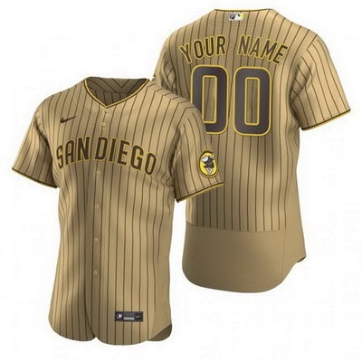 San Diego Padres Customized Khaki 2020 FlexBase Jersey
