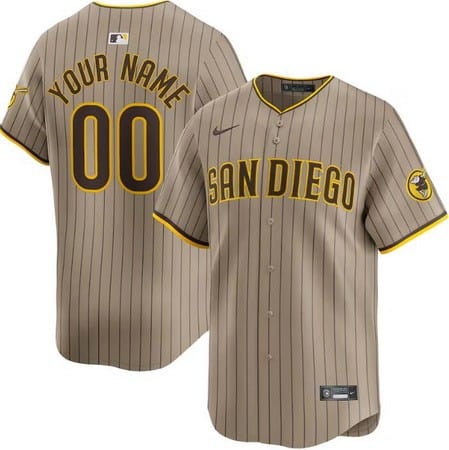 San Diego Padres Customized Khaki Limited Jersey
