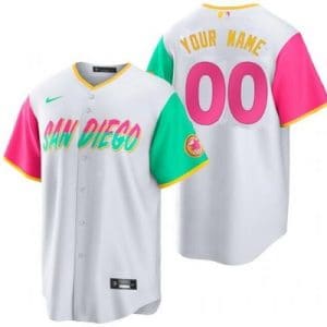San Diego Padres Customized White 2022 City Connect Cool Base Jersey