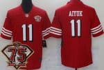 San Francisco 49ers #11 Brandon Aiyuk Limited Red 75th Anniversary Alternate Vapor Jersey