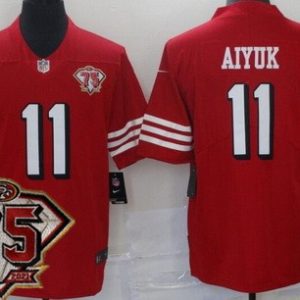 San Francisco 49ers #11 Brandon Aiyuk Limited Red 75th Anniversary Alternate Vapor Jersey