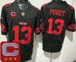 San Francisco 49ers #13 Brock Purdy Limited Black 2025 Captain Patch FUSE Vapor Jersey