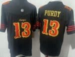 San Francisco 49ers #13 Brock Purdy Limited Black Rivalries FUSE Vapor Jersey