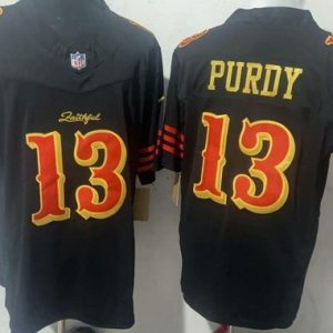 San Francisco 49ers #13 Brock Purdy Limited Black Rivalries FUSE Vapor Jersey