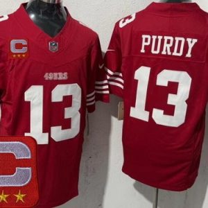 San Francisco 49ers #13 Brock Purdy Limited Red 2025 Captain Patch FUSE Vapor Jersey