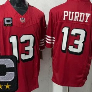 San Francisco 49ers #13 Brock Purdy Limited Red Alternate 2025 Captain Patch FUSE Vapor Jersey