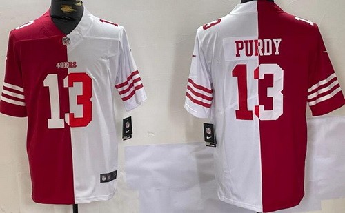 San Francisco 49ers #13 Brock Purdy Limited Red White Split Vapor Jersey