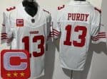 San Francisco 49ers #13 Brock Purdy Limited White 2025 Captain Patch FUSE Vapor Jersey