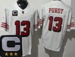 San Francisco 49ers #13 Brock Purdy Limited White Alternate 2025 Captain Patch FUSE Vapor Jersey