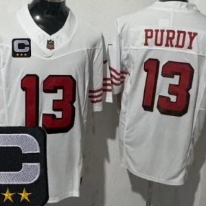 San Francisco 49ers #13 Brock Purdy Limited White Alternate 2025 Captain Patch FUSE Vapor Jersey