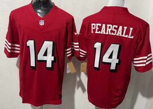 San Francisco 49ers #14 Ricky Pearsall Limited Red Throwback FUSE Vapor Jersey