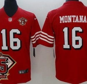 San Francisco 49ers #16 Joe Montana Limited Red 75th Anniversary Alternate Vapor Jersey
