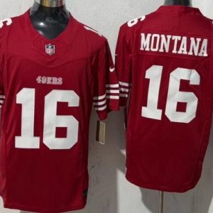 San Francisco 49ers #16 Joe Montana Limited Red FUSE Vapor Jersey