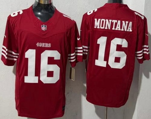 San Francisco 49ers #16 Joe Montana Limited Red FUSE Vapor Jersey