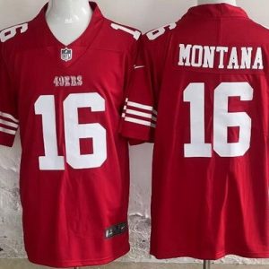 San Francisco 49ers #16 Joe Montana Limited Red Vapor Jersey