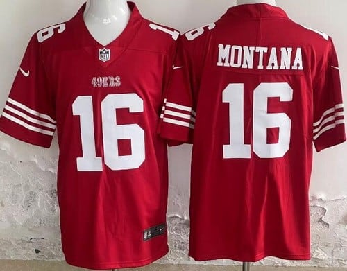 San Francisco 49ers #16 Joe Montana Limited Red Vapor Jersey