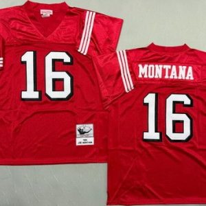 San Francisco 49ers #16 Joe Montana Red Alternate 1989 Throwback Jersey