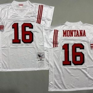 San Francisco 49ers #16 Joe Montana White Alternate 1989 Throwback Jersey