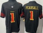 San Francisco 49ers #1 Ricky Pearsall Limited Black Rivalries FUSE Vapor Jersey