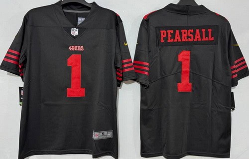 San Francisco 49ers #1 Ricky Pearsall Limited Black Vapor Jersey