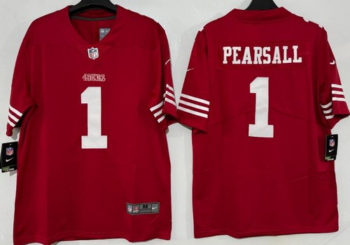San Francisco 49ers #1 Ricky Pearsall Limited Red Vapor Jersey