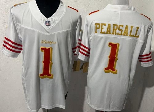 San Francisco 49ers #1 Ricky Pearsall Limited White Rivalries FUSE Vapor Jersey