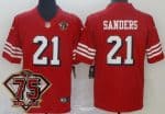 San Francisco 49ers #21 Deion Sanders Limited Red 75th Anniversary Alternate Vapor Jersey