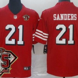 San Francisco 49ers #21 Deion Sanders Limited Red 75th Anniversary Alternate Vapor Jersey
