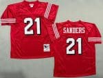 San Francisco 49ers #21 Deion Sanders Red 1994 Throwback Jersey