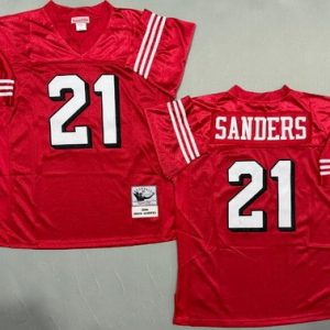 San Francisco 49ers #21 Deion Sanders Red 1994 Throwback Jersey