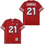 San Francisco 49ers #21 Deion Sanders Red 75th 1994 Throwback Jersey