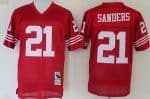 San Francisco 49ers #21 Deion Sanders Red Throwback Jersey