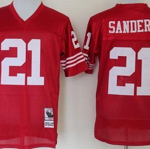 San Francisco 49ers #21 Deion Sanders Red Throwback Jersey