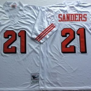 San Francisco 49ers #21 Deion Sanders White 1994 Throwback Jersey