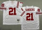 San Francisco 49ers #21 Deion Sanders White 1994 Throwback Jersey